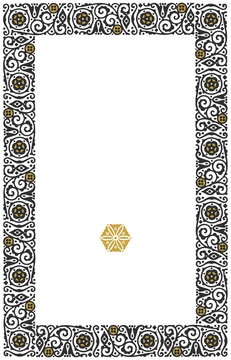 Vintage Gothic Ornate Border Frame with Gold Accents Isolated on Transparent Background PNG