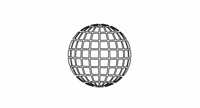 Abstract spherical grid with rounded squares