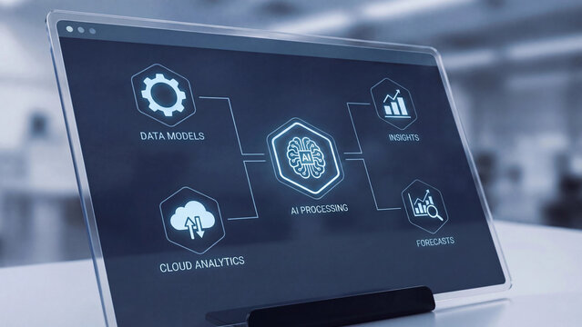 Artificial intelligence processing framework integrating data models cloud analytics business insights and forecasting for enterprise decision making and intelligent automation