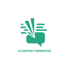 Fototapeta premium Creative chat bubble icon for ai content generator with energy blast decoration.