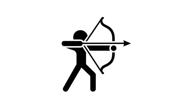 Person drawing bow and arrow ready to shoot Vector