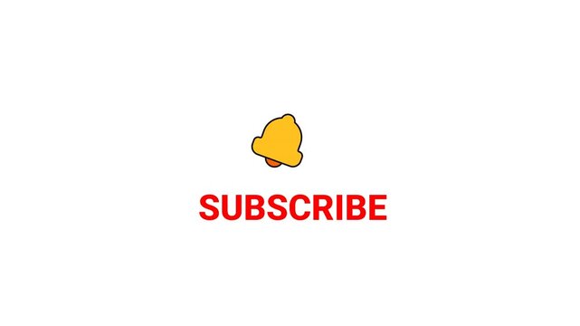Yellow bell icon above bold red subscribe text. Simple graphic design. Perfect for notification or alert prompts. Clear call to action for users. Elegant and modern aesthetic