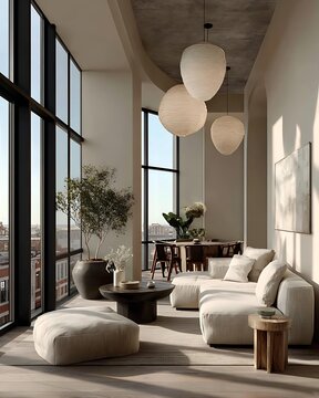 modern urban condo interior luxury minimalist New York living compact city lifestyle design