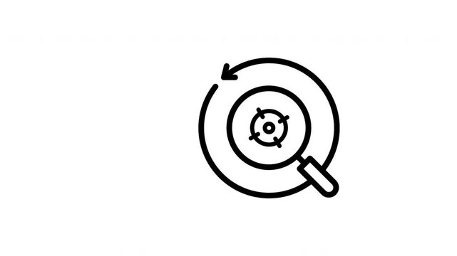Focus search targeting goal with circling arrow. Ideal for business, success, achievement concepts, marketing campaigns, and presentation materials.
