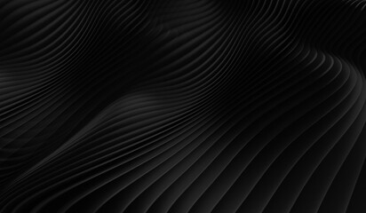 Obraz premium Gray and black with curved lines that resemble the flow of liquid, the folds of luxurious satin, or the reflection of light on polished metal surfaces. These flowing lines create a sense of depth and 
