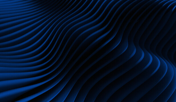 A soft blue with dark gradations and a series of curved lines or layers that resemble folds of fabric, sand dunes, or sound waves. This pattern creates a sense of depth and subtle movement.