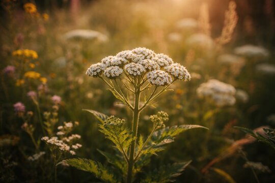 Intimate portrait of a wild quinine flower growing amidst natural summer flora