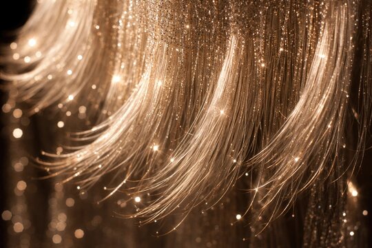 Glittering silk fringes catching twinkling starlight in an elegant display