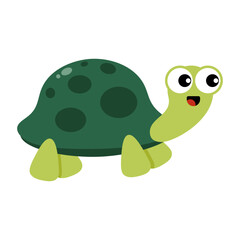 Fototapeta premium Cute Turtle Character Icon isolated on transparent background.