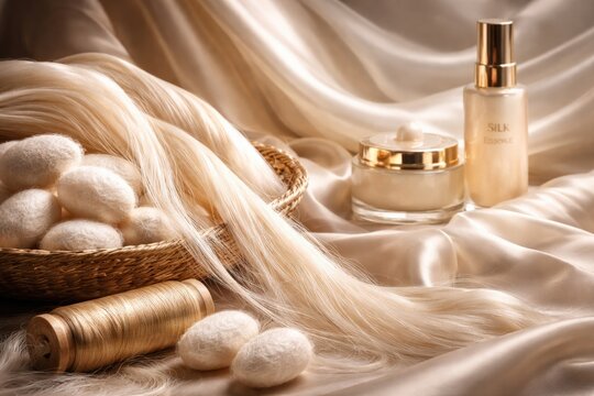 Finest silk strands and cocoons transformed into premium fabrics and nourishing skin formulas