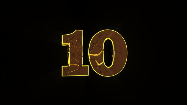 Number 9 Explosive Number OVERLAY Transition Animation on Alpha Channel, Loop
