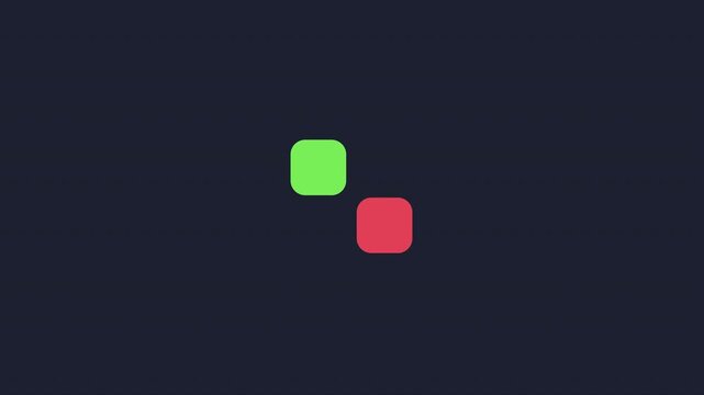 Animated Player Substitution Icon Loop. Flat Red and Green Motion Graphic on Alpha Channel.