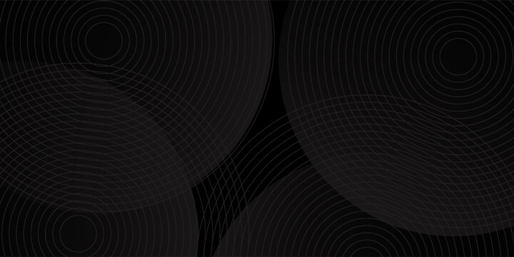 Abstract Dark Background with Thin Concentric Circular Outlines