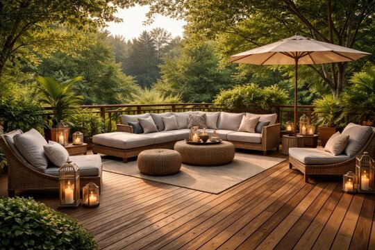 Open teak wood deck designed for relaxing outdoor living spaces