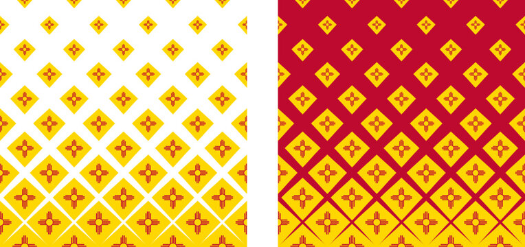 new mexico flag pattern. rhombus background. vector illustration