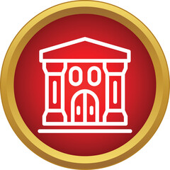 Naklejka premium Classical architecture building representing a museum, bank, or public institution on a red background