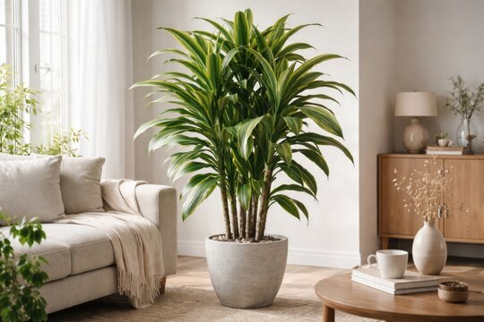 Decorative dracaena fragrans cornstalk species for home greenery