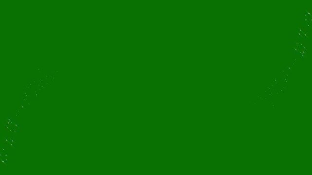 Magic sparkles glitter line stars, pixie dust path, luxury white glitter sparkles line trail, blinking cartoon stars, star sparkle vector doodles, glowing light effect on green screen background. 4k