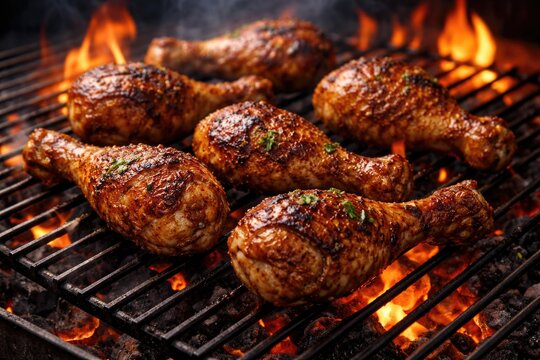 Flavorful marinated chicken drumsticks designed for open flame grilling and BBQ