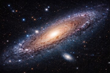 Fototapeta premium Detailed retouched photo of the Andromeda Galaxy in deep space