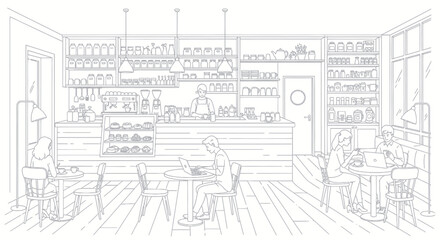 Naklejka premium Interior of a coffee shop.