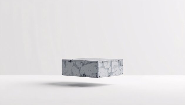 Heavy Industrial Object Floating Just Above Ground in Clean Space, Gravity Defying AI Concept