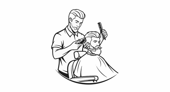 A barber gives a customer a close shave with clippers and a comb