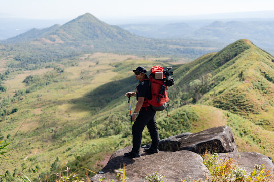 Adventurous hiking journey mountainous terrain nature photography outdoor exploration scenic viewpoint thrill of adventure