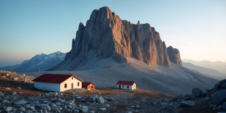 mountain hut in the mountains