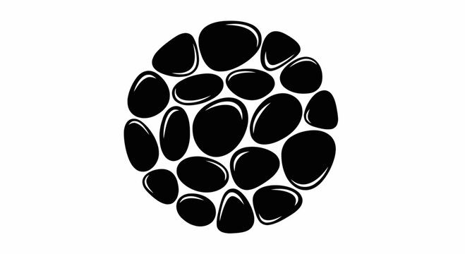 Black and white stone sphere.