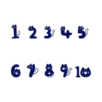 猫の形の数字 （出典：「にゃんにゃんど～こだ」）