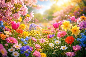 Obraz premium Fresh spring bloom wallpaper in high definition for colorful and vibrant backgrounds