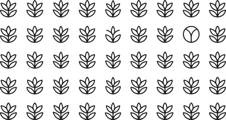 Fototapeta premium Military Rifle Icon Collection and Minimalist Leaf Nature Pattern - Tactical Vector Set
