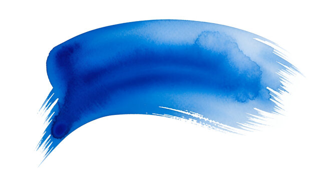 Vibrant Blue Watercolor Brush Stroke Abstract Background.