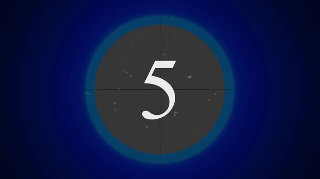 Countdown 4K animation movie (10 sec ) Old film motif