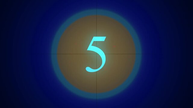 Countdown 4K animation movie (10 sec ) Old film motif
