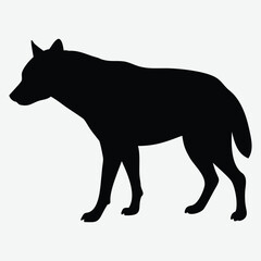 Fototapeta premium Black silhouette of a rhinoceros standing in side view Vector