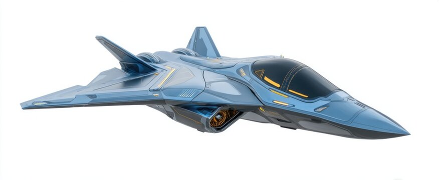 Sleek advanced futuristic fighter jet on white backdrop showcasing cutting-edge defense and aerospace innovation