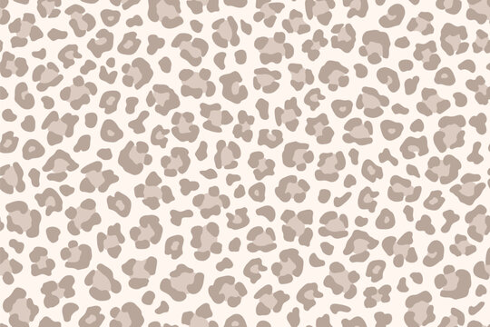 Fashion pale beige leopard seamless pattern. Vector