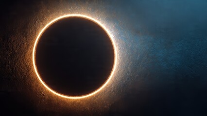 Fototapeta premium Stunning solar eclipse glow against dark textured background