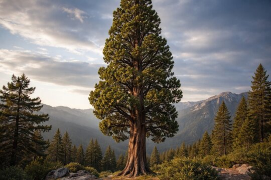 Enduring juniper tree standing tall with an upright appearance