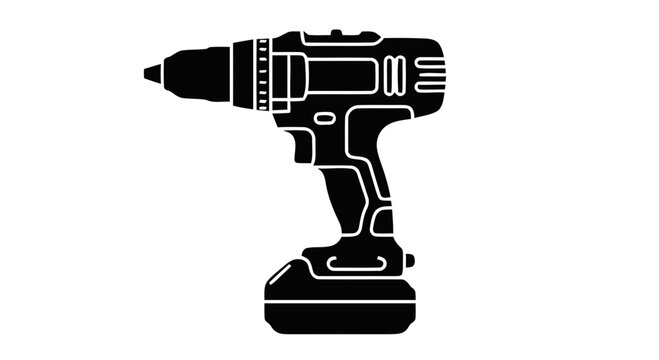 Black cordless power drill tool 1.
