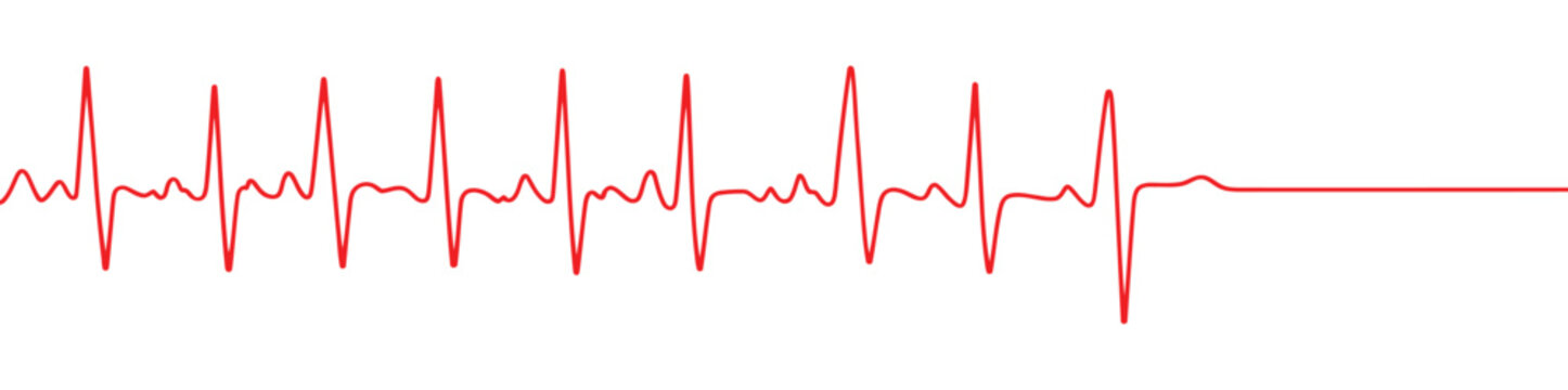 Heartbeat line icon vector illustration representing pulse trace ECG or EKG cardiogram symbol for health monitoring and medical cardiology analysis, clean stroke heart rhythm waveform design suitable