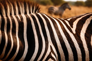 Obraz premium Close up of zebra stripes in natural habitat