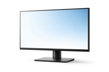Fototapeta premium Flat panel monitor featuring clear screen on plain white surface