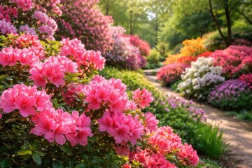 Obraz premium Bright azalea flowers adding charm to a flourishing garden