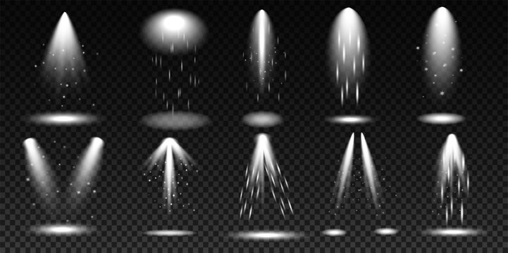 Radiant spotlight beam collection with glowing stage illumination effects
