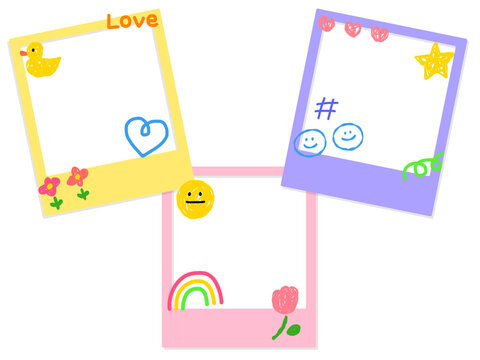 かわいい落書き風フォトフレーム背景