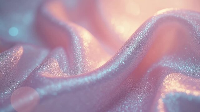 Soft Pink Glittery Fabric Shimmering Under Light