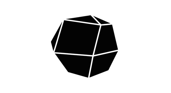 Black geometric shape polyhedron.